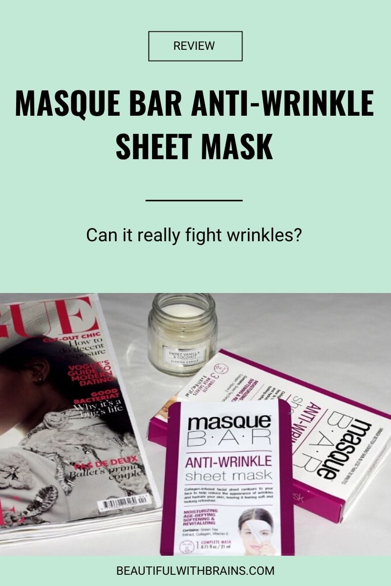 masque bar anti-wrinkle mask review